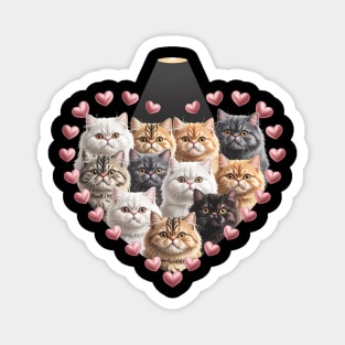 Valentine's Day British Longhair cat Heart Magnet
