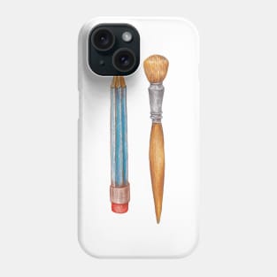 pencil and brush Phone Case