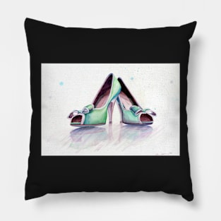 watercolor shoes Pillow