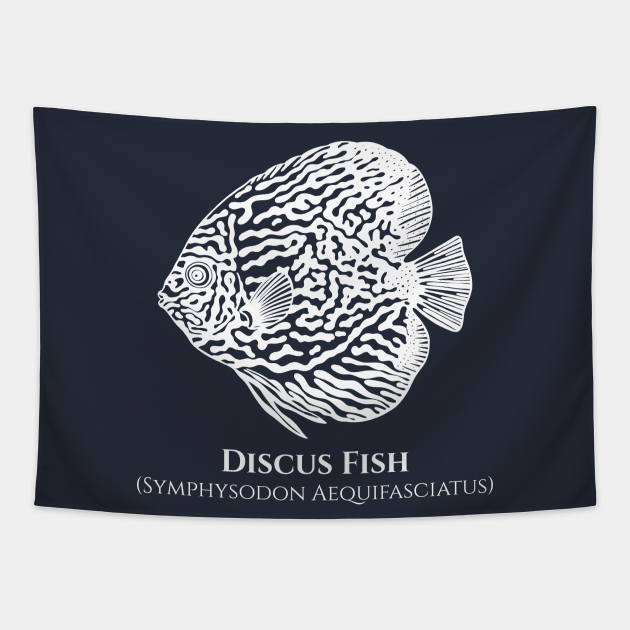 Discus Fish with Common and Scientific Names aquarium lovers design Discus Fish Tapestry