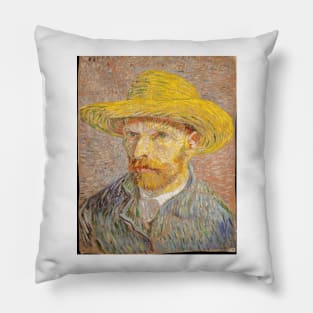 Self-Portrait with a Straw Hat (obverse: The Potato Peeler) Pillow