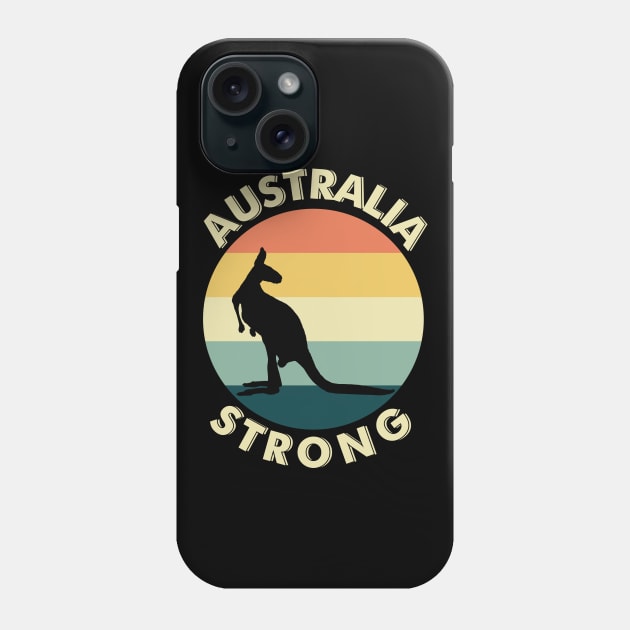 Australia Strong Kangaroo Retro Graphic Phone Case by A Comic Wizard