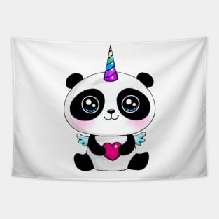 Kawaii Panda Unicorn Sticker Tapestry