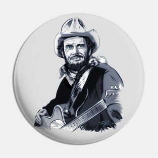 Merle Haggard - An illustration by Paul Cemmick Pin