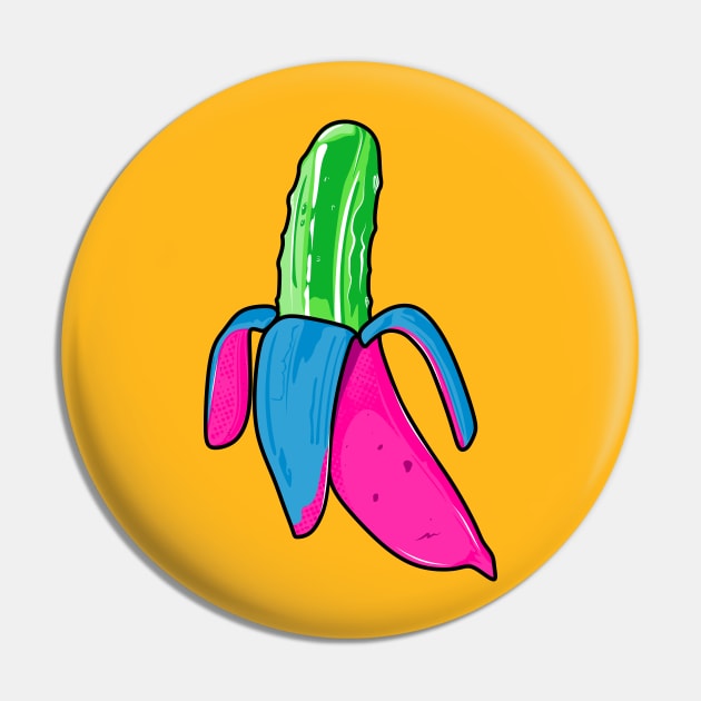 Popart Banana Pickle Pin by FreckleFaceDoodles