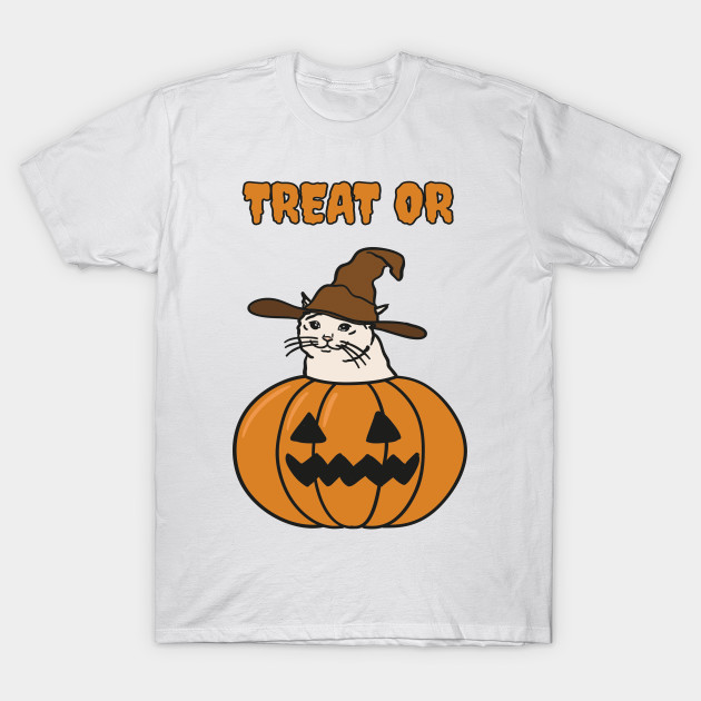 Crying Cat Meme In Jack O Lantern For Halloween Crying Cat Meme