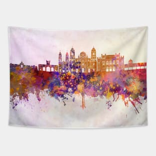 Cadiz skyline in watercolor background Tapestry