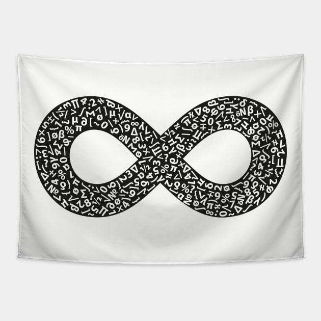 Infinity symbol black V.2 Tapestry by PrintablesPassions