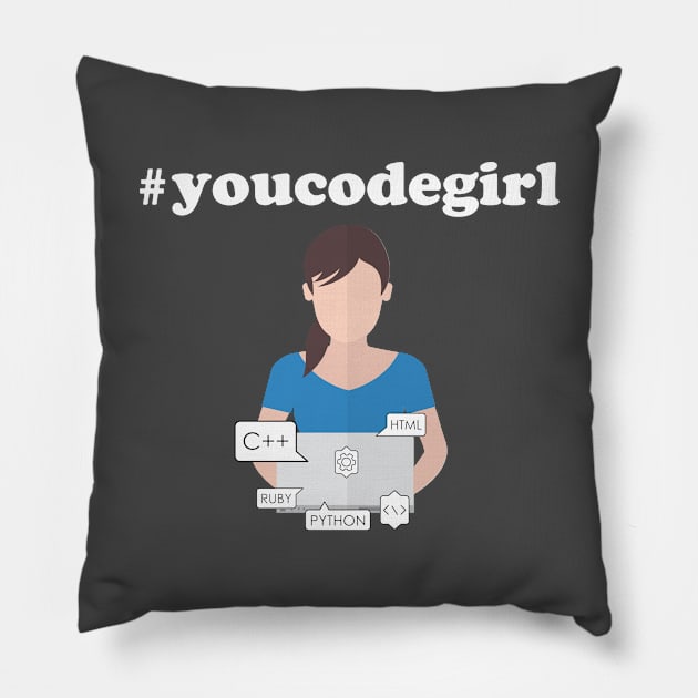 You Code Girl Pillow by islander