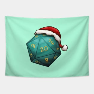 Christmas D20 Dice Aqua Tapestry