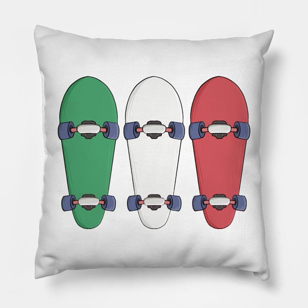 Italy Skateboards Pillow by DiegoCarvalho