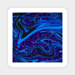 Swirls- Blue and Purple Glitter Magnet