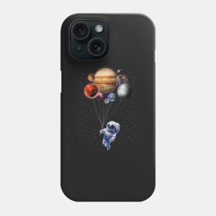 CAT as an astronaut in space holding planet balloon Phone Case