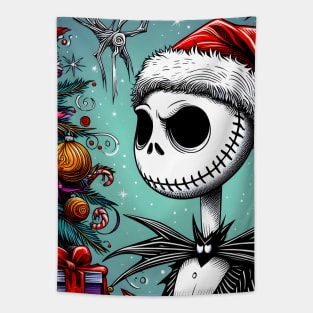 Elevate Your Holidays: Unique Jack Skellington Christmas Art for a Whimsical Celebration! Tapestry