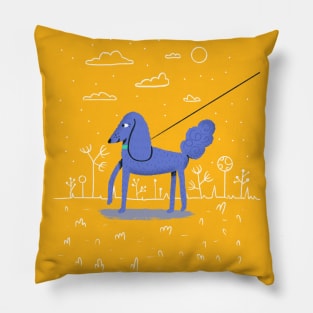 Cute dog walking in the park Pillow