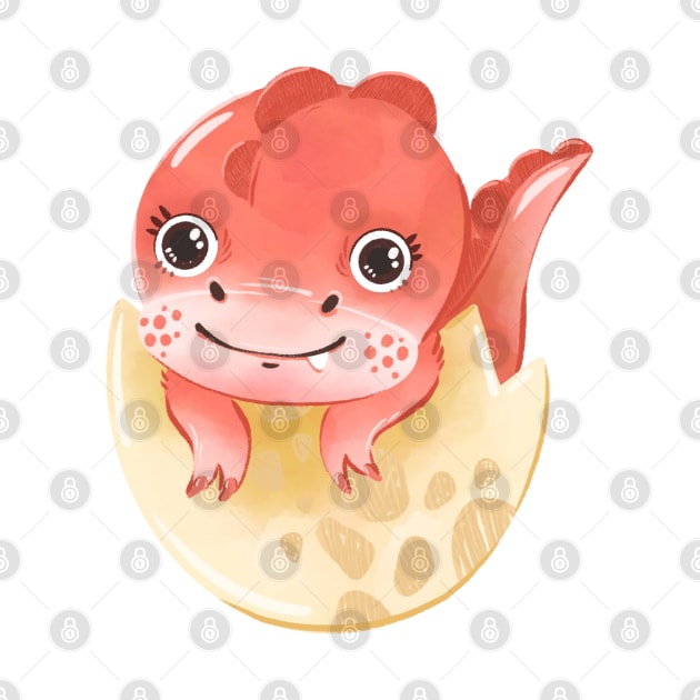 Cartoon cute dinosaur by OllyKo