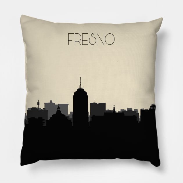 Fresno Skyline Pillow by inspirowl