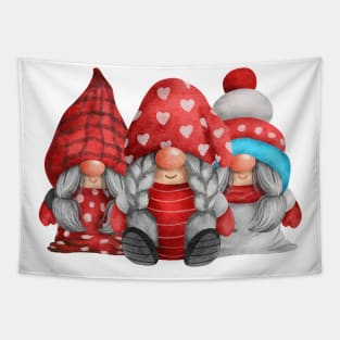 girl gnome christmas Tapestry