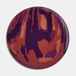 Orange Camo Camouflage Print Pattern Pin