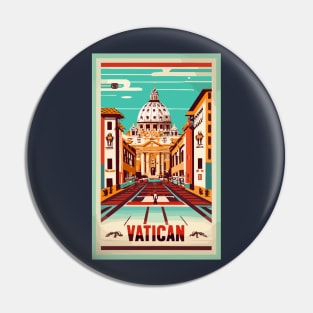 A Vintage Travel Art of the Vatican - Vatican City Pin