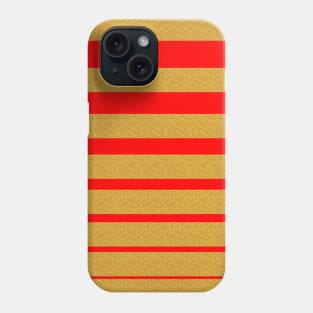 Gold Foil Stripes on Red Phone Case