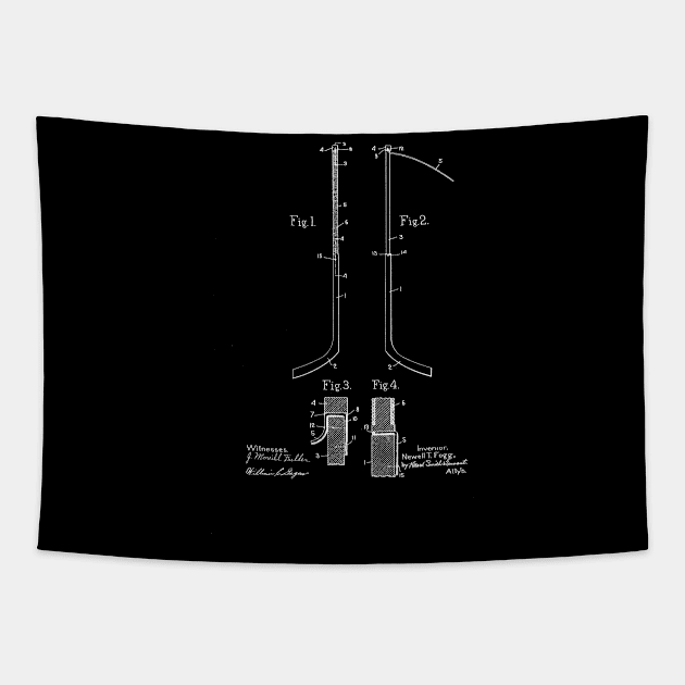 Hockey Stick Vintage Patent Drawing Funny Novelty Tapestry by TheYoungDesigns