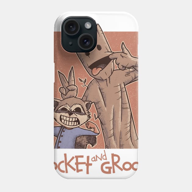 Rocket and Groot Phone Case by RedBug01