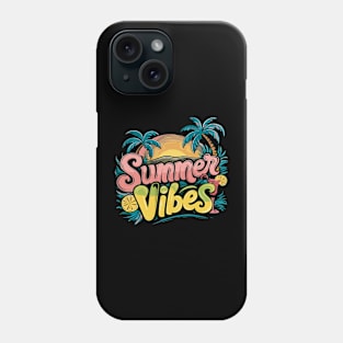 Retro Summer Vibes Colorful Sunset Tropical Design Phone Case