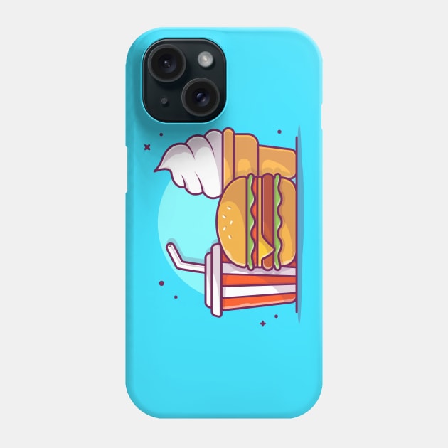 Burger, Soft Drink And Ice Cream Cartoon Phone Case by Catalyst Labs