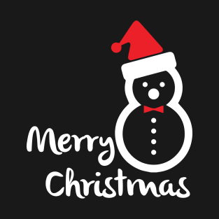 Merry Christmas Happy Snowman With Santa Hat - Merry Christmas Gift T-Shirt