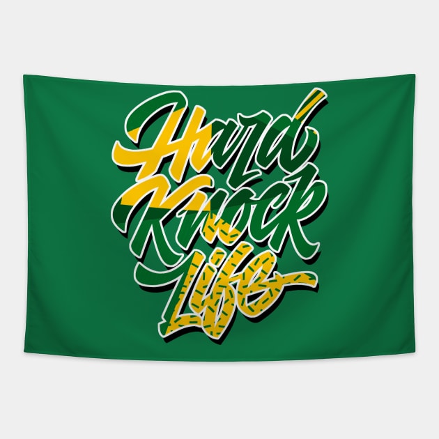 Hard Knock Pine Green Tapestry by funandgames