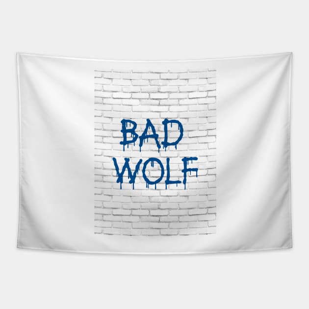 Bad Wolf Graffiti Tapestry by GrumpyVulcan