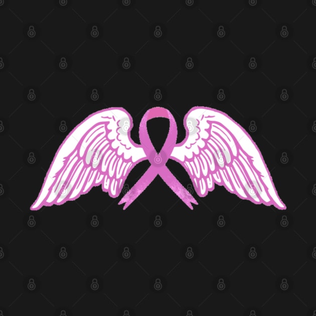 Pink Awareness Ribbon with Angel Wings 2 by CaitlynConnor