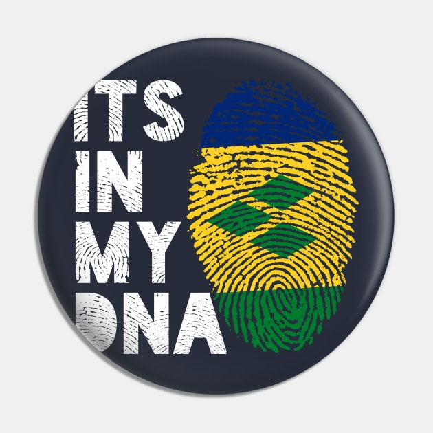 Its In My DNA Saint Vincent and the Grenadines Flag Fingerprint Pin by BraaiNinja