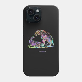 Gorgosaurus Rainbow Confetti Fight with Rex Phone Case