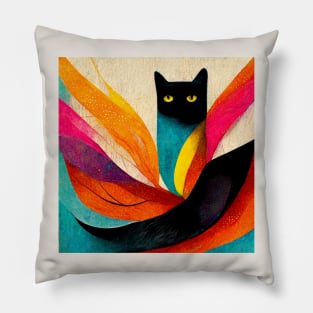 Abstract Cat Pillow