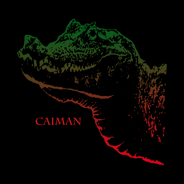 The caiman head is Violet, Green, Orange by best seller shop