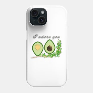 2 Avocado halves on a vine Phone Case