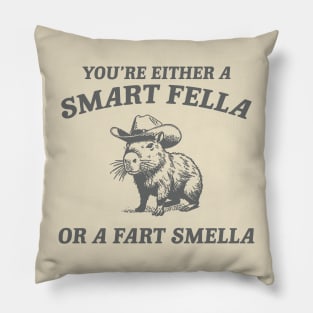 Are You A Smart Fella Or Fart Smella Vintage Style Shirt, Retro Cartoon T Shirt, Weird T Shirt, Meme T Shirt, Cabybara Pillow