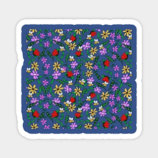 Flowers Leaves and Bees Magnet