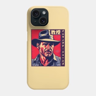 Professor Indiana Jones Linocut - Japanese Phone Case