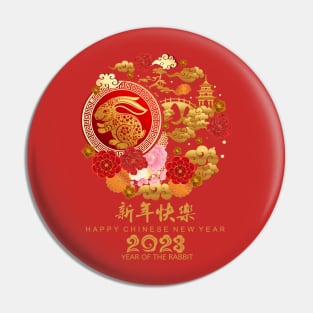 Happy Chinese New Year 2023 Year Of The Rabbit Women Men Kid Pin