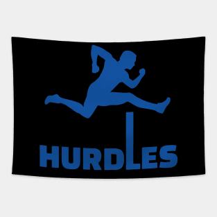 HURDLES blue Tapestry