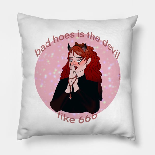 Bad H**s is the Devil Pillow by Throwin9afit