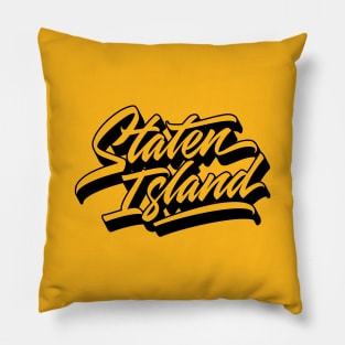 Staten Island custom made calligraphic logo lettering Pillow