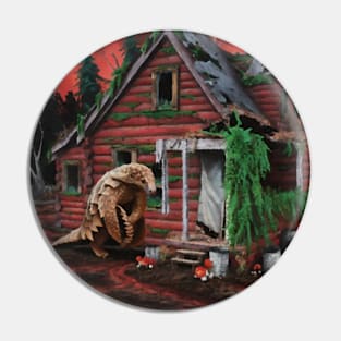 AI generated Pangolin touring abandoned house Pin