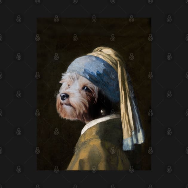 The Yorkshire with a Pearl Earring - Print / Home Decor / Wall Art / Poster / Gift / Birthday / Yorkshire Lover Gift / Animal print Canvas Print by luigitarini