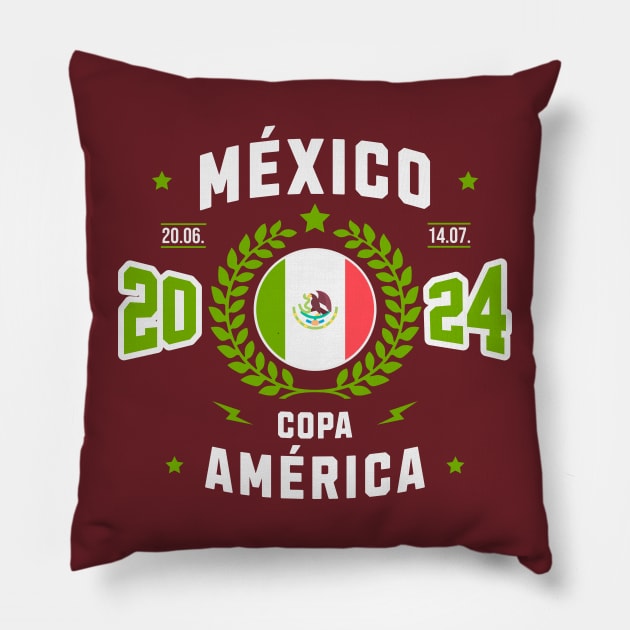 Viva México Fútbol Tee: Celebrate Copa America 2024 Pillow by Kicosh
