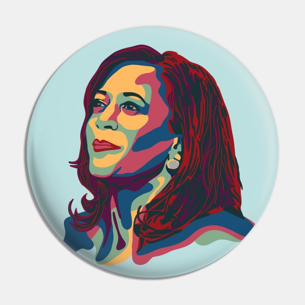 Kamala Harris Portrait Pin by Slightly Unhinged