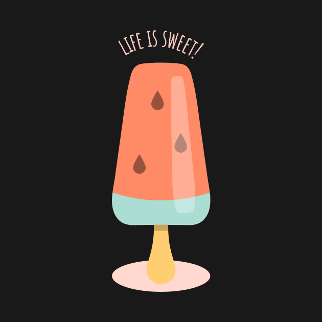 life is sweet watermelon popsicle by InkyArt